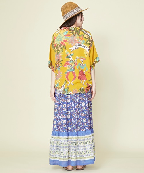 チャイハネ（チャイハネ）の「【チャイハネ】ディディサブロックプリントティアードスカート（スカート・レディース・ホワイト/レッド/ブルー・FREE）」の20枚目の写真