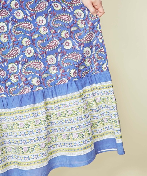 チャイハネ（チャイハネ）の「【チャイハネ】ディディサブロックプリントティアードスカート（スカート・レディース・ホワイト/レッド/ブルー・FREE）」の22枚目の写真