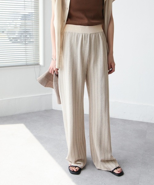 Chillfar（チルファー）の「ランダムストライプサマーニットパンツ（その他パンツ・レディース・ブラウン/グリーン/アイボリー・FREE）」の11枚目の写真