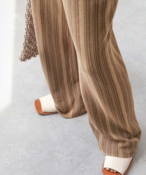 Chillfar（チルファー）の「ランダムストライプサマーニットパンツ（その他パンツ・レディース・ブラウン/グリーン/アイボリー・FREE）」の15枚目の写真