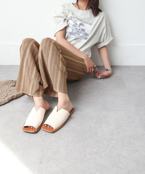 Chillfar（チルファー）の「ランダムストライプサマーニットパンツ（その他パンツ・レディース・ブラウン/グリーン/アイボリー・FREE）」の17枚目の写真