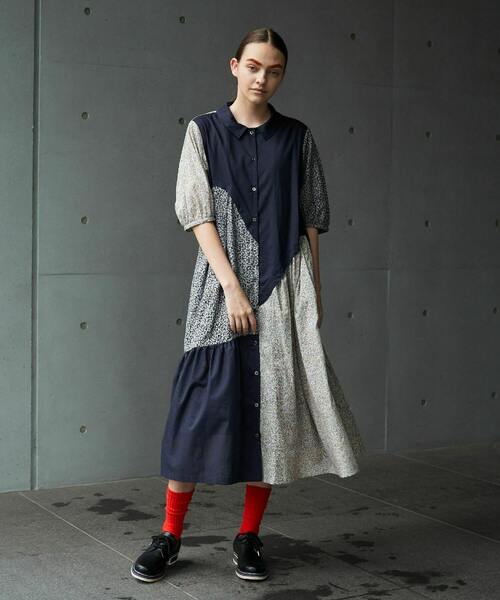 FRAPBOIS（フラボア）の「フラード ワンピース（ワンピース・レディース・ネイビー/イエロー・1/0）」の20枚目の写真