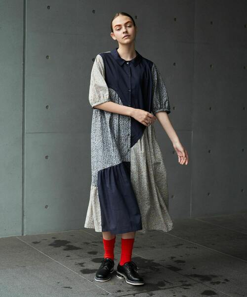 FRAPBOIS（フラボア）の「フラード ワンピース（ワンピース・レディース・ネイビー/イエロー・1/0）」の8枚目の写真