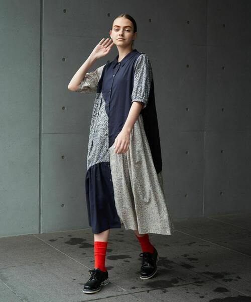 FRAPBOIS（フラボア）の「フラード ワンピース（ワンピース・レディース・ネイビー/イエロー・1/0）」の5枚目の写真