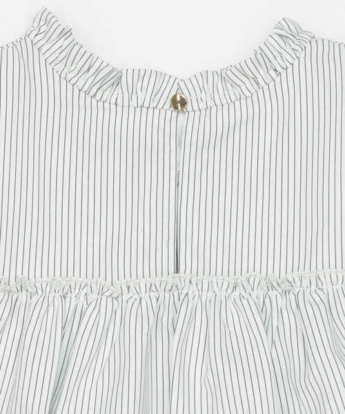 TOKYO SHIRTS（トウキョウシャツ）の「スタンドカラー フリル付き五分袖カジュアルシャツ（シャツ/ブラウス・レディース・ホワイト/サックスブルー・M/L）」の17枚目の写真