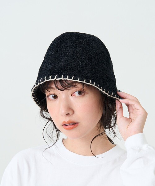 FREAK'S STORE（フリークスストア）の「ハンドステッチハット（ハット・レディース・ブラック/ナチュラル・ONE SIZE）」の2枚目の写真