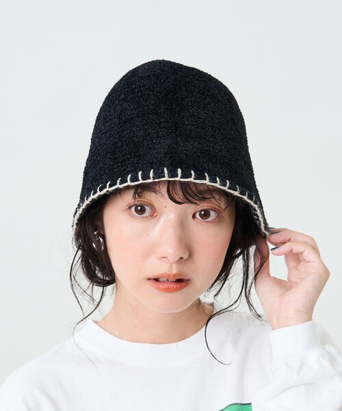 FREAK'S STORE（フリークスストア）の「ハンドステッチハット（ハット・レディース・ブラック/ナチュラル・ONE SIZE）」の4枚目の写真
