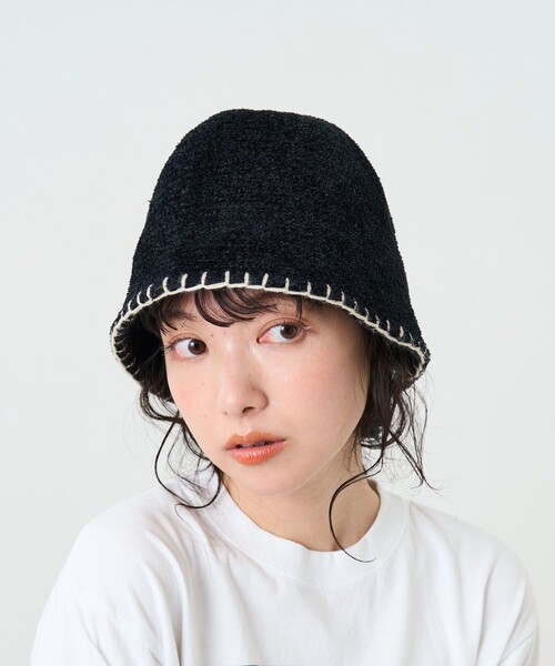 FREAK'S STORE（フリークスストア）の「ハンドステッチハット（ハット・レディース・ブラック/ナチュラル・ONE SIZE）」の5枚目の写真