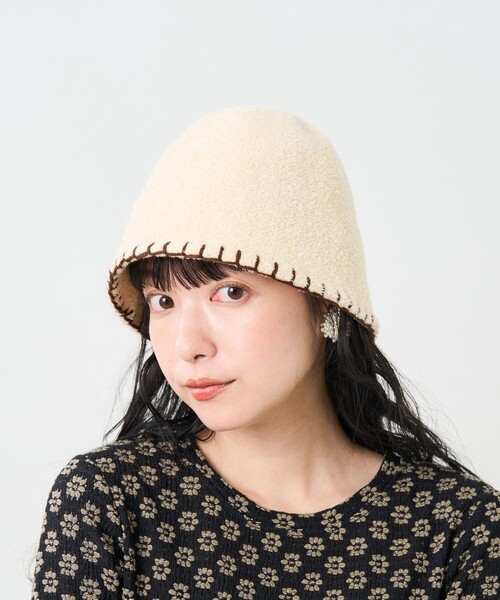 FREAK'S STORE（フリークスストア）の「ハンドステッチハット（ハット・レディース・ブラック/ナチュラル・ONE SIZE）」の7枚目の写真