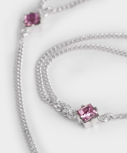 CHARLES & KEITH(チャールズ & キース)の「クリスタルエンベリッシュド ダブルチェーンネックレス(ネックレス・レディース・シルバー/ゴールド/ゴールド系その他・FREE)」の7枚目の写真