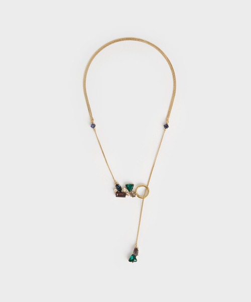 CHARLES & KEITH(チャールズ & キース)の「クリスタルエンベリッシュド ダブルチェーンネックレス(ネックレス・レディース・シルバー/ゴールド/ゴールド系その他・FREE)」の8枚目の写真