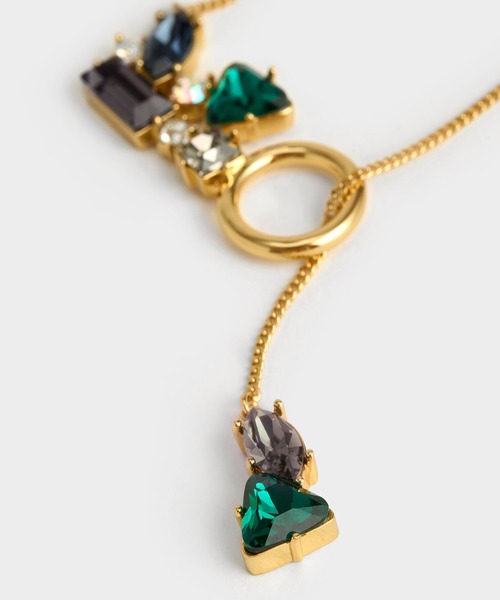 CHARLES & KEITH(チャールズ & キース)の「クリスタルエンベリッシュド ダブルチェーンネックレス(ネックレス・レディース・シルバー/ゴールド/ゴールド系その他・FREE)」の9枚目の写真