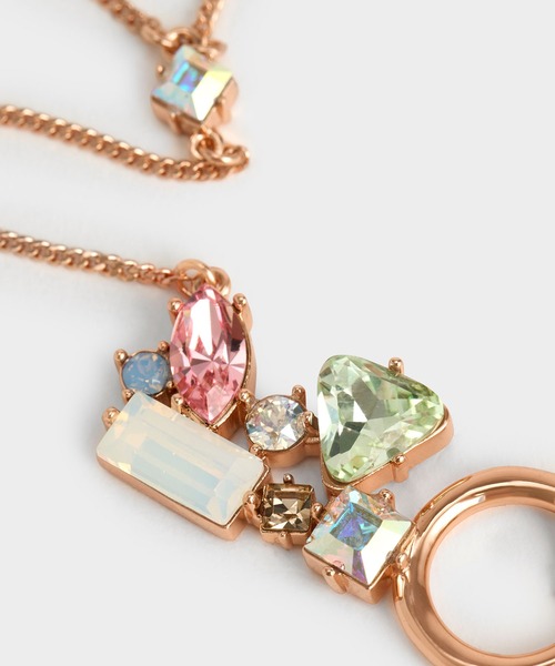 CHARLES & KEITH(チャールズ & キース)の「クリスタルエンベリッシュド ダブルチェーンネックレス(ネックレス・レディース・シルバー/ゴールド/ゴールド系その他・FREE)」の14枚目の写真