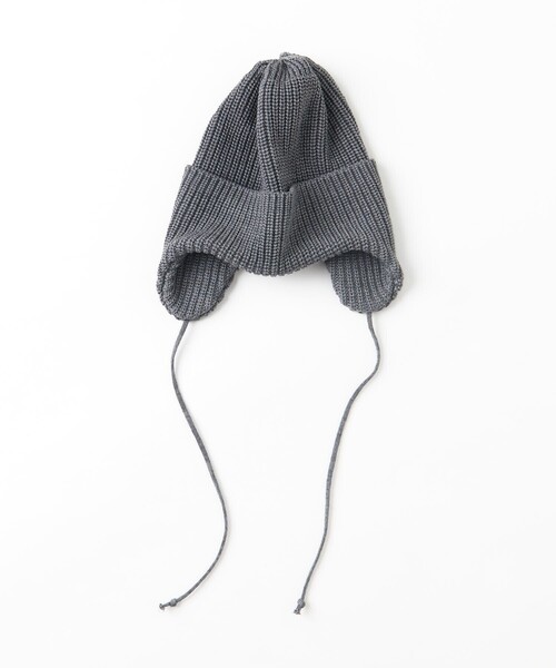 RACAL(ラカル)の「RACAL/ラカル 別注EAR FLAP KNIT CAP(ニットキャップ/ビーニー・メンズ・ブラック/ベージュ/ネイビー/グレー/グリーン/マスタード・フリ-)」の2枚目の写真