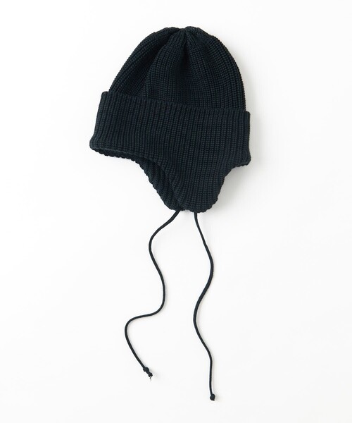 RACAL(ラカル)の「RACAL/ラカル 別注EAR FLAP KNIT CAP(ニットキャップ/ビーニー・メンズ・ブラック/ベージュ/ネイビー/グレー/グリーン/マスタード・フリ-)」の4枚目の写真