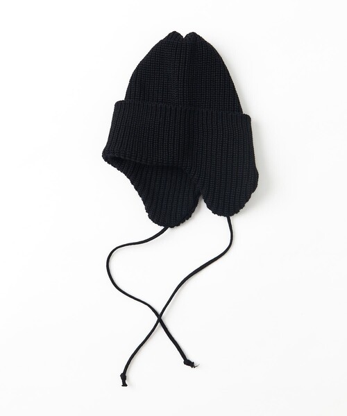 RACAL(ラカル)の「RACAL/ラカル 別注EAR FLAP KNIT CAP(ニットキャップ/ビーニー・メンズ・ブラック/ベージュ/ネイビー/グレー/グリーン/マスタード・フリ-)」の1枚目の写真