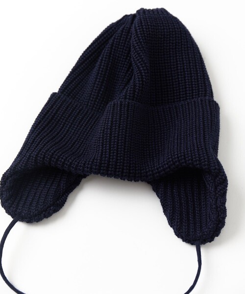 RACAL(ラカル)の「RACAL/ラカル 別注EAR FLAP KNIT CAP(ニットキャップ/ビーニー・メンズ・ブラック/ベージュ/ネイビー/グレー/グリーン/マスタード・フリ-)」の7枚目の写真
