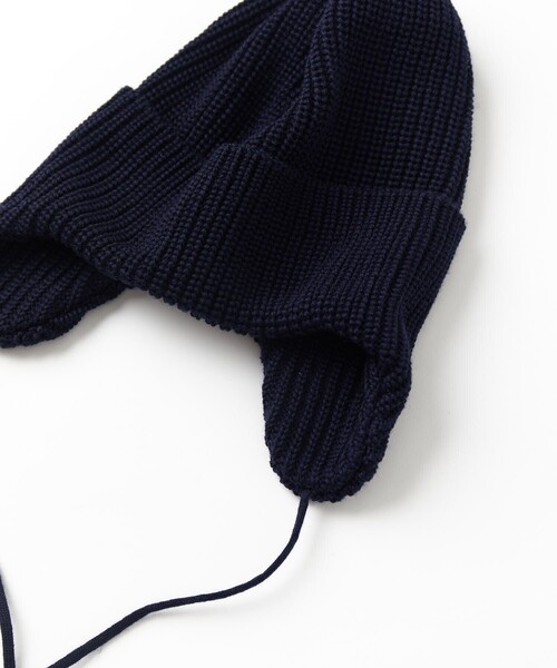 RACAL(ラカル)の「RACAL/ラカル 別注EAR FLAP KNIT CAP(ニットキャップ/ビーニー・メンズ・ブラック/ベージュ/ネイビー/グレー/グリーン/マスタード・フリ-)」の9枚目の写真