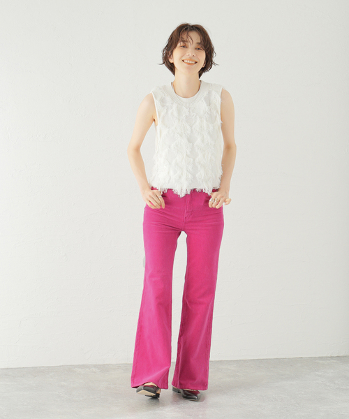 U by SPICK&SPAN（ユーバイスピックアンドスパン）の「【ROLLA’S/ローラス】EASTCOAST CROP FLARE（その他パンツ・レディース・ピンク・X-SMALL/SMALL）」の2枚目の写真