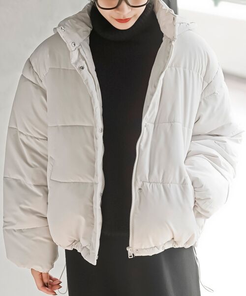 rps（アールピーエス）の「ファイバーダウンショートジャケット（ダウンジャケット/コート・レディース・ブラック/アイボリー/モカ/ベージュ系その他/ベージュ・M/フリー）」の10枚目の写真