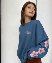 【ZOZO限定アイテム】SIDE FLOWERS PULLOVER/ロキシースウェットトレーナー