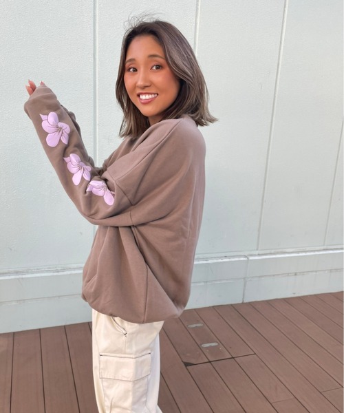 セール】【ZOZO限定アイテム】SIDE FLOWERS PULLOVER/ロキシー