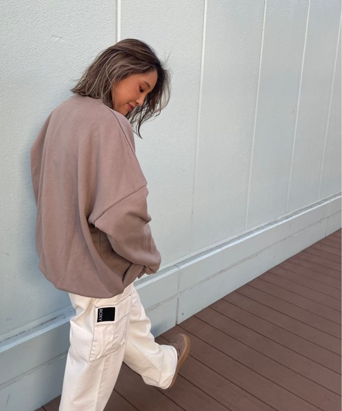 Fabiane Roux - Tee nowos スウェット ベージュ　✳︎1/20まで値下げ セール】【ZOZO限定アイテム】SIDE FLOWERS PULLOVER/ロキシー
