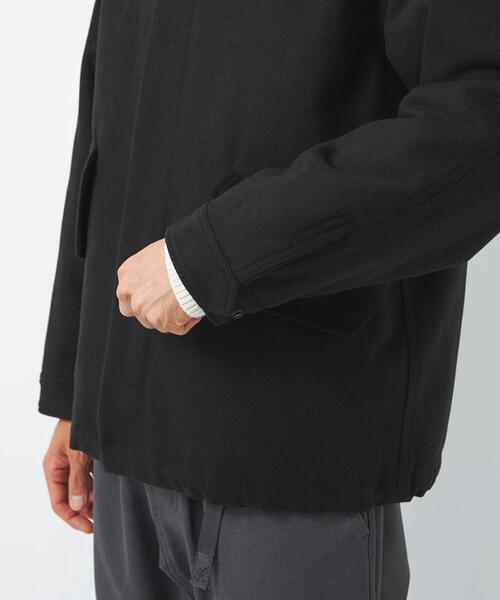 green label relaxing(グリーンレーベルリラクシング)の「メルトン ショート モッズコート(モッズコート・メンズ・ブラック/ダークグレー・S/M/L/XL)」の5枚目の写真