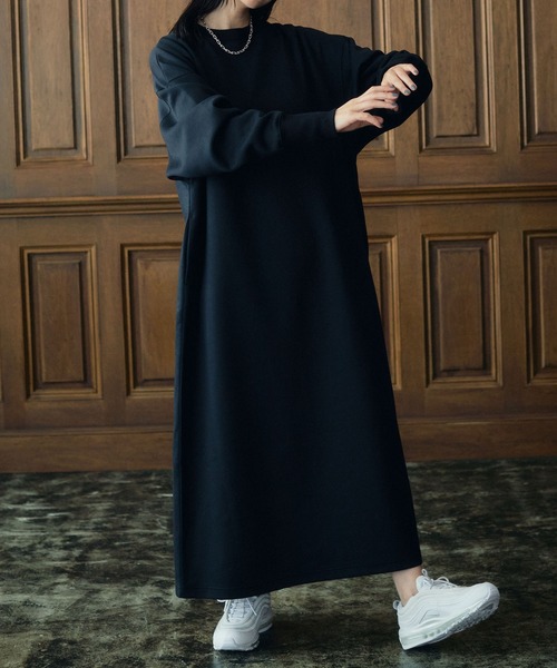 MATURED（マチュアード）の「【MATURED/マチュアード】ボクシースウェットワンピース（ワンピース・レディース・ブラック/グリーン・1/2）」の7枚目の写真