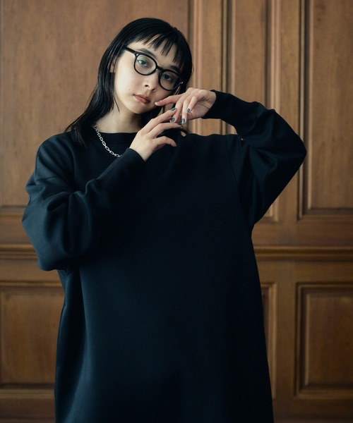 MATURED（マチュアード）の「【MATURED/マチュアード】ボクシースウェットワンピース（ワンピース・レディース・ブラック/グリーン・1/2）」の5枚目の写真