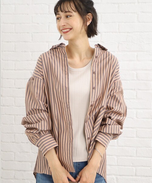 Cutie Blonde（キューティーブロンド）の「◆【2WAY】着こなし自由自在。肩ボタンマルチシャツ（シャツ/ブラウス・レディース・オフホワイト/ダークブラウン系2/黄緑系/チャコール・00）」の21枚目の写真