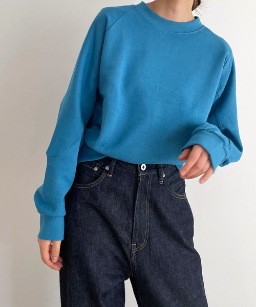 CANAL JEAN（キャナルジーン）の「El mar(エルマール) コンパクト裏毛クルーネックトレーナー（スウェット・レディース・ネイビー/オートミール/ヘザーグレー/ブルー/ブラウン・ONE SIZE）」の5枚目の写真