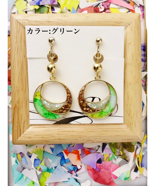 tone(トーン)の「【零-Rei-】彩生シリーズ 環 イヤリング(MA)(イヤリング・レディース・パープル/イエロー/オレンジ/ターコイズブルー/グリーン系その他/ピンク/グリーン/レッド・FREE)」の2枚目の写真