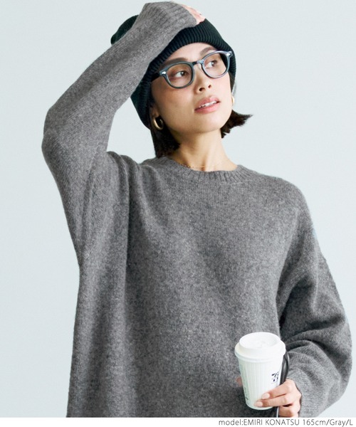 coca(coca)(コカ)の「ふんわりモヘヤタッチワンピ(ワンピース・レディース・グレー/カーキ・M/L)」の5枚目の写真
