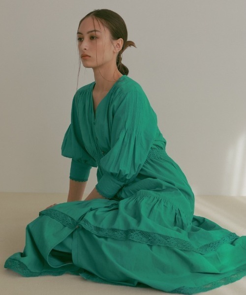 CASA FLINE（カーサフライン）の「ティアードレースドレス（ワンピース・レディース・ホワイト/カーキ/グリーン・FREE）」の10枚目の写真