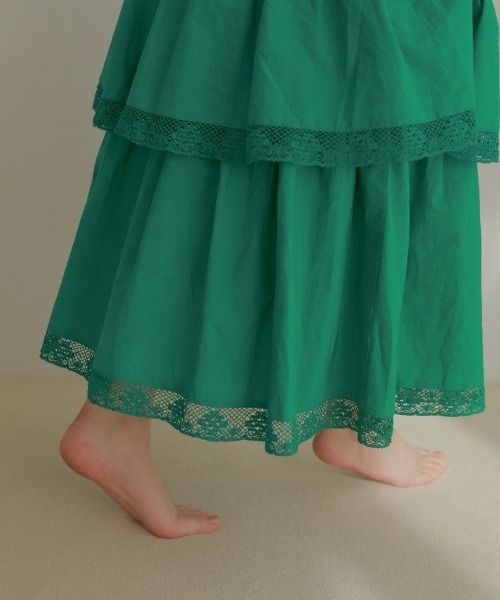 CASA FLINE（カーサフライン）の「ティアードレースドレス（ワンピース・レディース・ホワイト/カーキ/グリーン・FREE）」の7枚目の写真