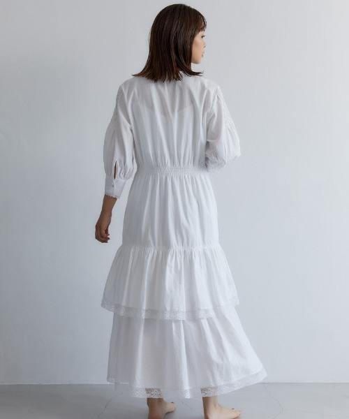 CASA FLINE（カーサフライン）の「ティアードレースドレス（ワンピース・レディース・ホワイト/カーキ/グリーン・FREE）」の9枚目の写真