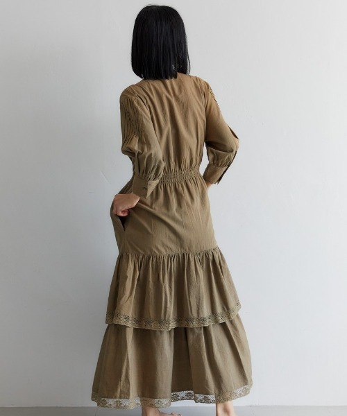 CASA FLINE（カーサフライン）の「ティアードレースドレス（ワンピース・レディース・ホワイト/カーキ/グリーン・FREE）」の15枚目の写真