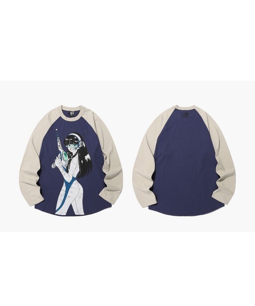 NICE GHOST CLUB（ナイスゴーストクラブ）の「A'GEM/9 × .kom『NICE GHOST CLUB/ナイスゴーストクラブ』FUTURE GIRL L/S TEE/フューチャーガールデザイン 長袖Tシャツ（Tシャツ/カットソー・レディース・パープル/ホワイト・L/M）」の15枚目の写真