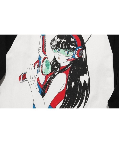 NICE GHOST CLUB（ナイスゴーストクラブ）の「A'GEM/9 × .kom『NICE GHOST CLUB/ナイスゴーストクラブ』FUTURE GIRL L/S TEE/フューチャーガールデザイン 長袖Tシャツ（Tシャツ/カットソー・レディース・パープル/ホワイト・L/M）」の11枚目の写真