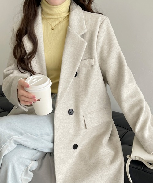 emi+(エミプラス)の「バックスリットロングチェスターコート(チェスターコート・レディース・ブラック/アイボリー/ライトブラウン・M/L)」の19枚目の写真
