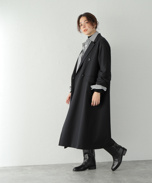 JOURNAL STANDARD(ジャーナルスタンダード)の「TWシャンブレービッグチェスターコート(チェスターコート・レディース・ネイビー/ブラウン・FREE)」の8枚目の写真