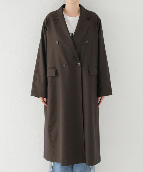 JOURNAL STANDARD(ジャーナルスタンダード)の「TWシャンブレービッグチェスターコート(チェスターコート・レディース・ネイビー/ブラウン・FREE)」の11枚目の写真