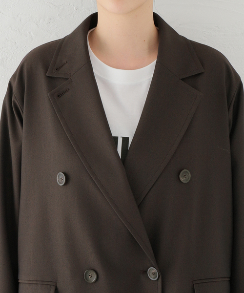 JOURNAL STANDARD(ジャーナルスタンダード)の「TWシャンブレービッグチェスターコート(チェスターコート・レディース・ネイビー/ブラウン・FREE)」の14枚目の写真