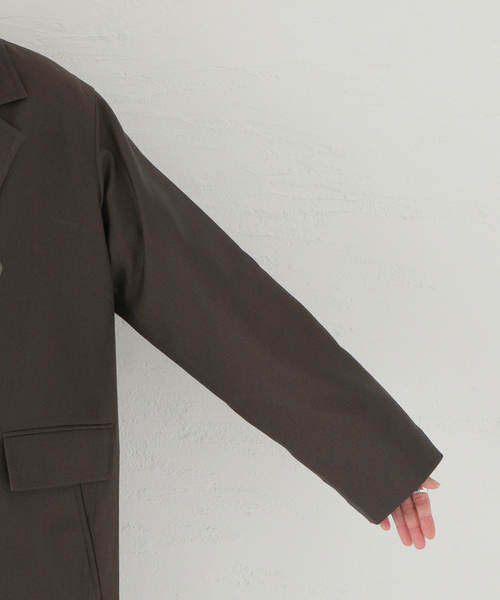 JOURNAL STANDARD(ジャーナルスタンダード)の「TWシャンブレービッグチェスターコート(チェスターコート・レディース・ネイビー/ブラウン・FREE)」の16枚目の写真