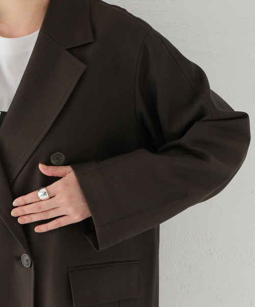 JOURNAL STANDARD(ジャーナルスタンダード)の「TWシャンブレービッグチェスターコート(チェスターコート・レディース・ネイビー/ブラウン・FREE)」の17枚目の写真