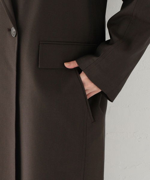JOURNAL STANDARD(ジャーナルスタンダード)の「TWシャンブレービッグチェスターコート(チェスターコート・レディース・ネイビー/ブラウン・FREE)」の19枚目の写真