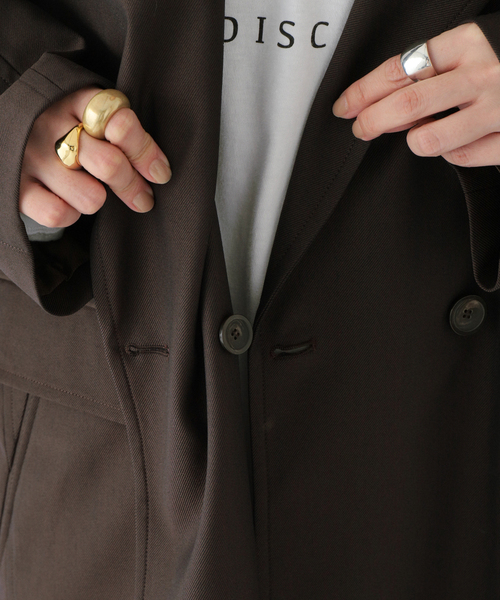 JOURNAL STANDARD(ジャーナルスタンダード)の「TWシャンブレービッグチェスターコート(チェスターコート・レディース・ネイビー/ブラウン・FREE)」の21枚目の写真