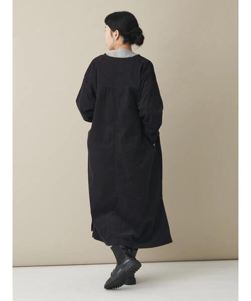 CRAFT STANDARD BOUTIQUE(クラフトスタンダードブティック)の「コーデュロイ前あきワンピース *(シャツワンピース・レディース・チャコールグレー/グレイッシュベージュ・FREE)」の22枚目の写真