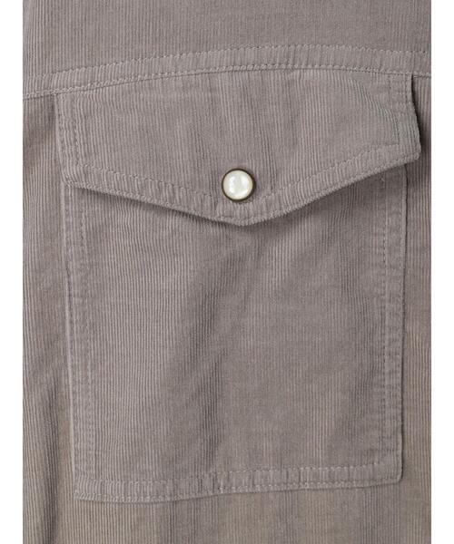 CRAFT STANDARD BOUTIQUE(クラフトスタンダードブティック)の「コーデュロイ前あきワンピース *(シャツワンピース・レディース・チャコールグレー/グレイッシュベージュ・FREE)」の10枚目の写真